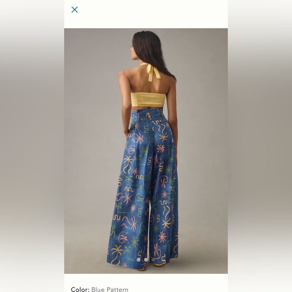 Corey Lynn Calter Multicolor Patterned Wide Leg Pants - Picture 3 of 7